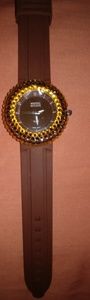Women's Fashion Brown Rhinestone Watche